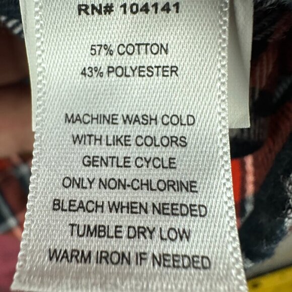 NORTHEAST OUTFITTERS MEN'S PLAID BUTTON DOWN FLANEL SHIRT SIZE XL BLACK ORANGE - Picture 10 of 10